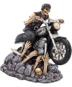 James Ryman Ride out of Hell - Motorcykelfigur med Skelet 16 cm