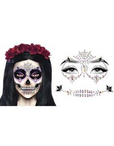 Calavera Sølvfarvet Ansigtssten / Smykker 