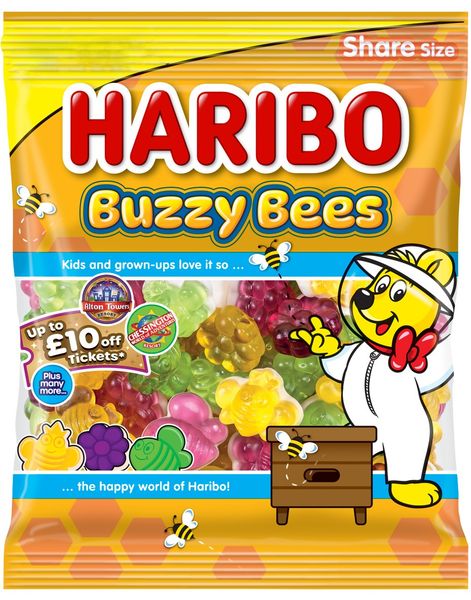 Haribo Buzzy Bees - Blomst- og Bi-formede Skum- og Vingummi Godteribiter 140g
