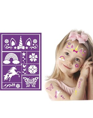 9 stk Masquerade make-up Stencils/Forms - Unicorn