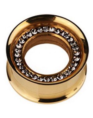 Circle Of Diamonds - Guldfarvet Piercing Tunnel