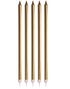 24 stk. Guldfarvede Kagelys med Holdere 14 cm