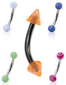 5 stk. Øjenbrynspiercinger i Akryl - 1.2 x8 mm - Pakketilbud