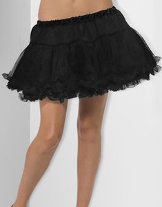 Petticoat - Sort Underskørt med Satinbånd 30 cm