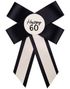 Happy 60 År - Krem Hvit og Svart Rosette 11x17 cm