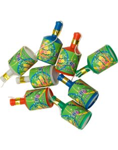 8 stk Party Poppers - Flerfarget