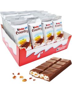 40 stk Små Kinder Country Chokoladeplader med Sprøde Kornstykker - Hel Æske 960 gram