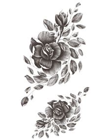 Dark Flowers - 2 stk Tatoveringer (Fake Tattoo)