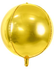 Guldfarvet Metallisk Orb / Rund Ballon 40 cm