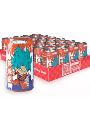24 st Goku Strawberry & Banana Soda - Sodavand med Jordbær- og Bananesmag - ULTRAPOP - Helt Fad 24x330 ml (Japan)