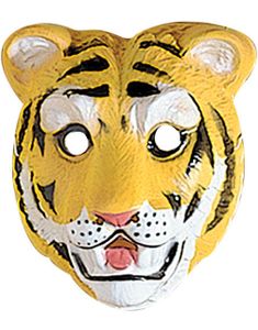 Tiger - Maske af Formet Plast til Børn
