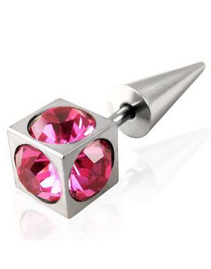 Mini Lantern Pink Stones - Fake Piercing