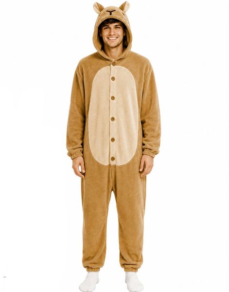 Kigurumi Flodsvin/Capybara Kostume Til Mand - Onesize Large