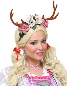 Oktoberfest Hårbøjle med Gevir og Blomster