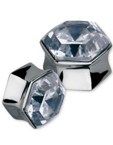 Sekskantet Piercing Plug med Klar Diamant