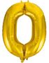 JUMBO Guldfarvet Talballoner 0-9 - 86 cm