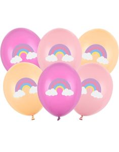 6 stk 30 cm Ballonger - Regnbue Miks