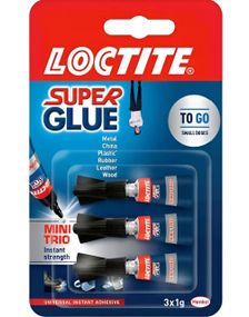 3-Pk Loctite Mini Trio Superlim 3 x 1 g