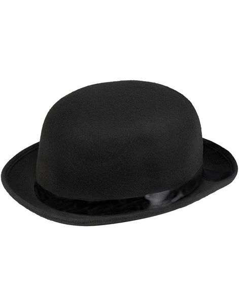 Sort Bowlerhat med Strikket-Kant på Indersiden