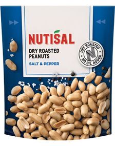 Nutisal Dry Roasted Peanuts Salt & Pepper - Ristede Peanøtter 175g
