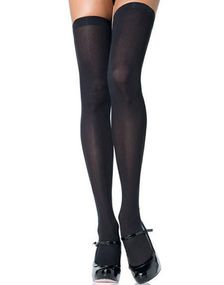 Ensfarvede Sorte Strømper - Plus Size