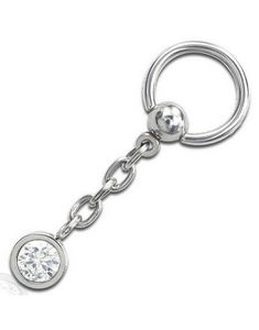 Crystal One Bling BCR Piercing - 1.6 x 10 mm
