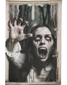 Skummel Dame Vindusdekorasjon - 80x120 cm