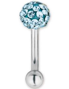 Glitter Ball Turkis - 1.2 x 8 mm Øjenbrynspiercing