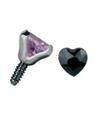 Dermal Anchor Kugle med Hjerteformet Sort Sten - Strl 3 mm kugle med 1,2 mm gevind
