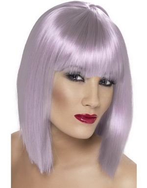 Glam Bob-Cut Paryk - Lilla