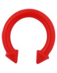 Horseshoe Spiked Ends - Rød Ørepiercing i Silikone