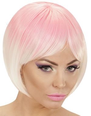 Rosa og Hvid Deluxe Bob Paryk - Kan Styles!