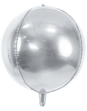 Sølvfarvet Metallisk Orb / Rund Ballon 40 cm