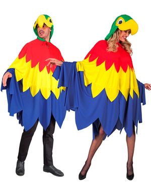 Papegøye Poncho med Hette