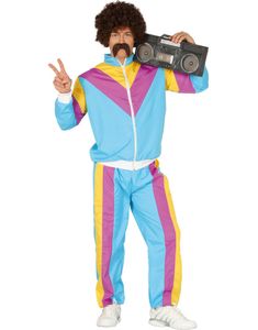 Blå 80'er Grilldress Kostume til Mand