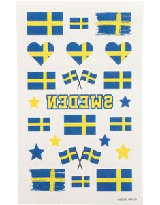Svenske Flagg Motiv - Midlertidige Tatoveringer