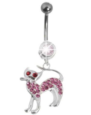 Evil Kitten Pink- Navlepiercing i Ægte Sølv