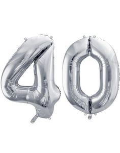 40 år balloner - 35 cm sølv
