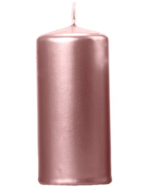 Metallisk Rosenguldfarvet Kubelys 12x6 cm
