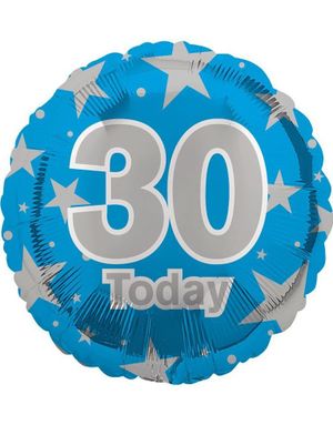 30 Today - Blå Folieballong 45 cm