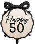Happy 50 - Folieballong med Sløyfe 45x47.5 cm