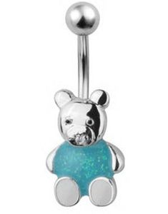 Teddybear Navlepiercing - Blå