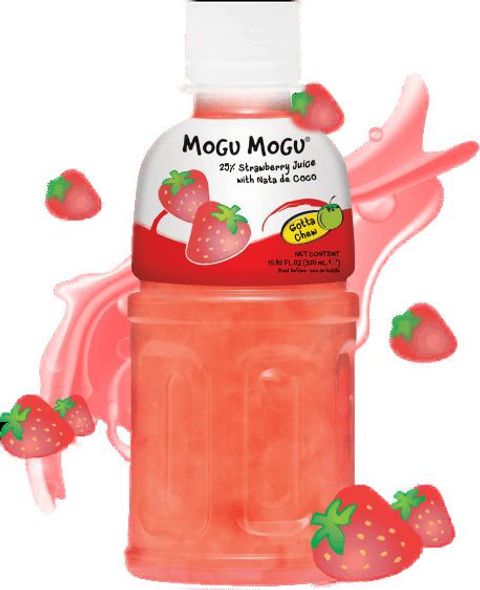 Mogu Mogu Nata De Coco Strawberry - Jordbærjuice med Kokosgelebiter 320 ml (Japan Import)