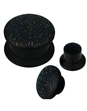 Glitter Away Green - Sort Piercing Plug