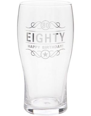 Happy Birthday Pint Glass - 80 år