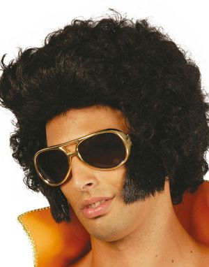 Sort Elvis inspireret Paryk