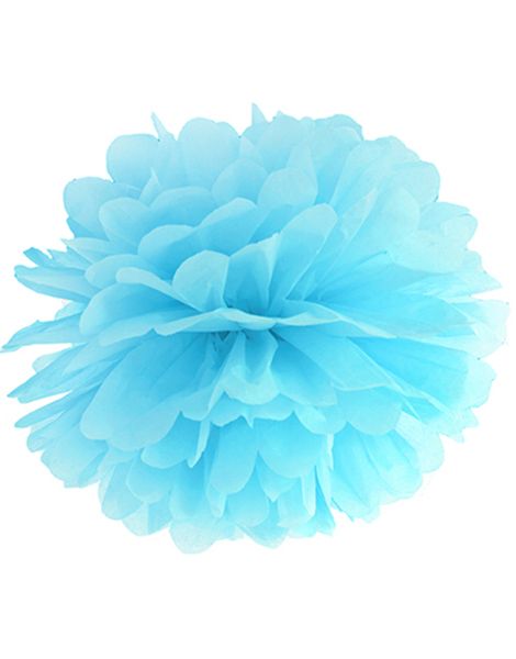 Lys Blå Pom Pom 25 cm