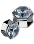 Sekskantet Piercing Plug med Klar Diamant