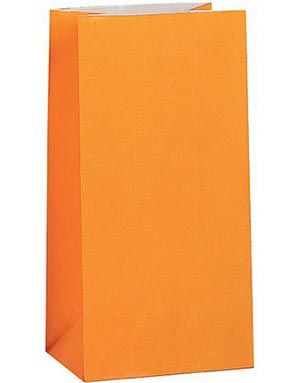 12 stk Orange Godteposer i Papir