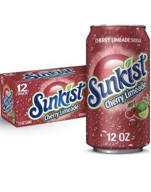 12 stk Sunkist Cherry Limeade 355 ml - Hel Eske (USA Import)